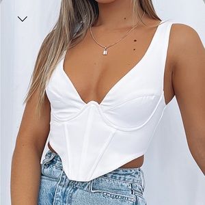 NWOT White Fox Gold Days Bustier White - M